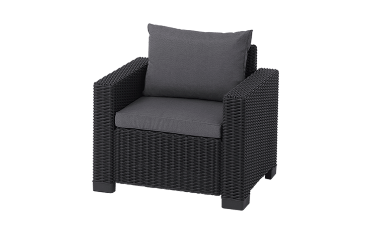 California 4 Seater Chaise Longue Lounge Set - Grey